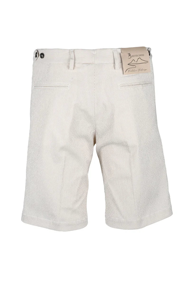 B700 Bermuda Cotton/Elastane - Beige/White