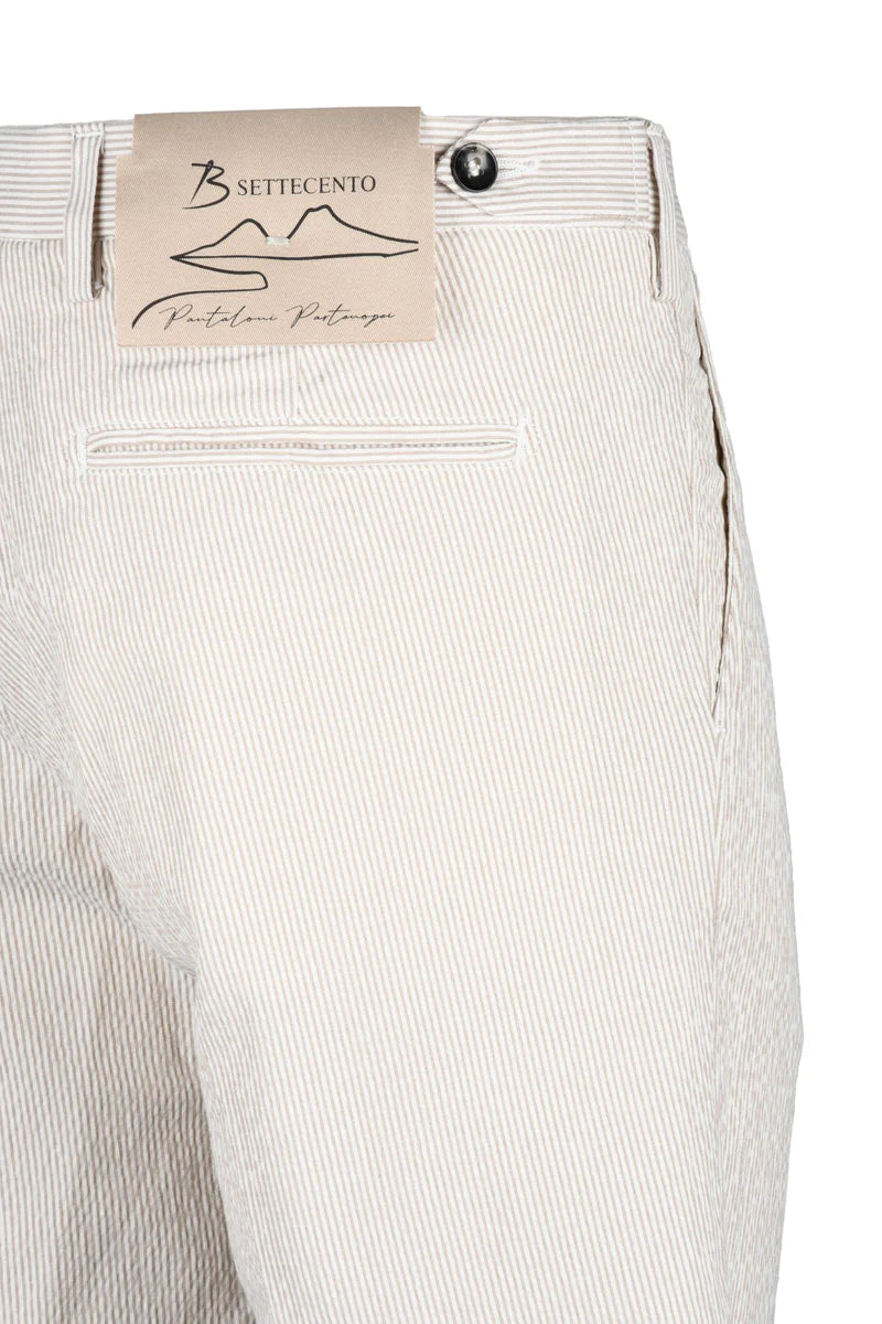 B700 Bermuda Cotton/Elastane - Beige/White