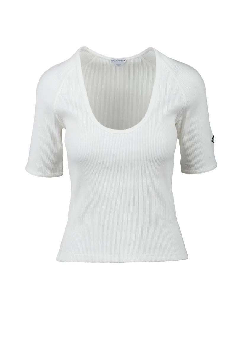 Bottega Veneta Top Cannettato Sagomato - Bianco