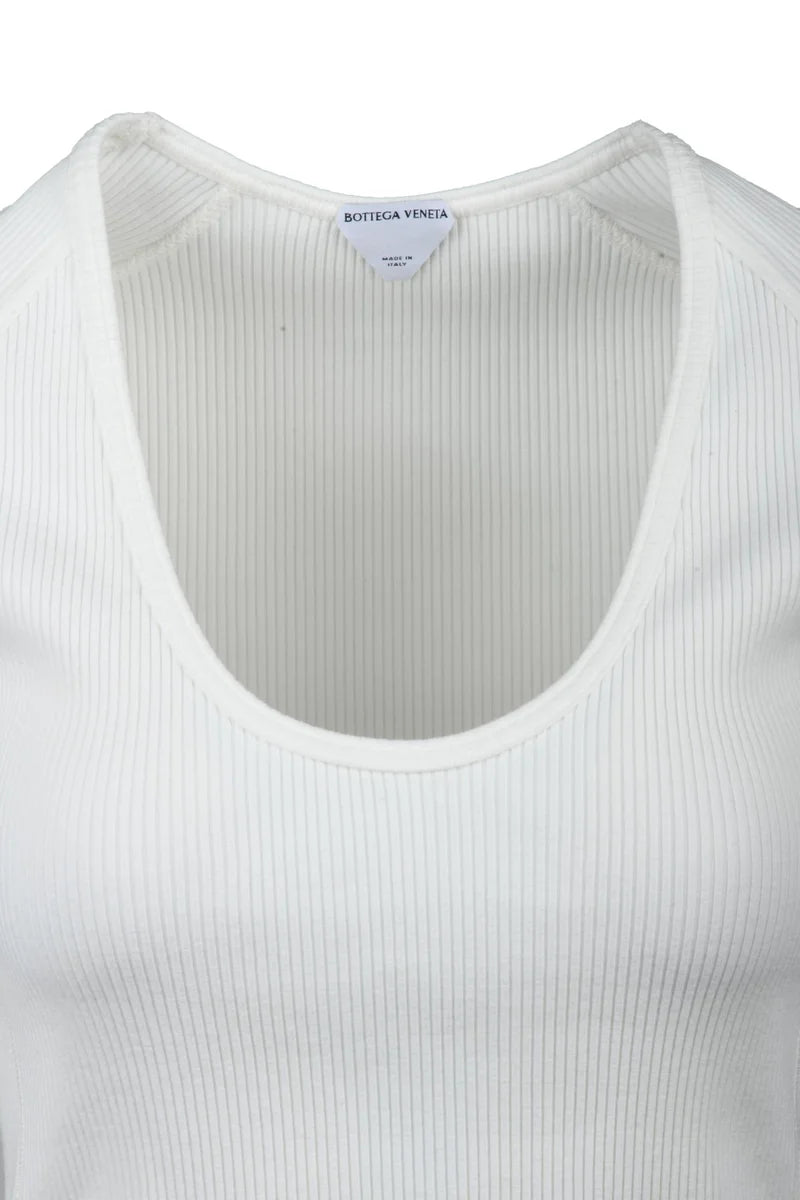 Bottega Veneta Top Cannettato Sagomato - Bianco