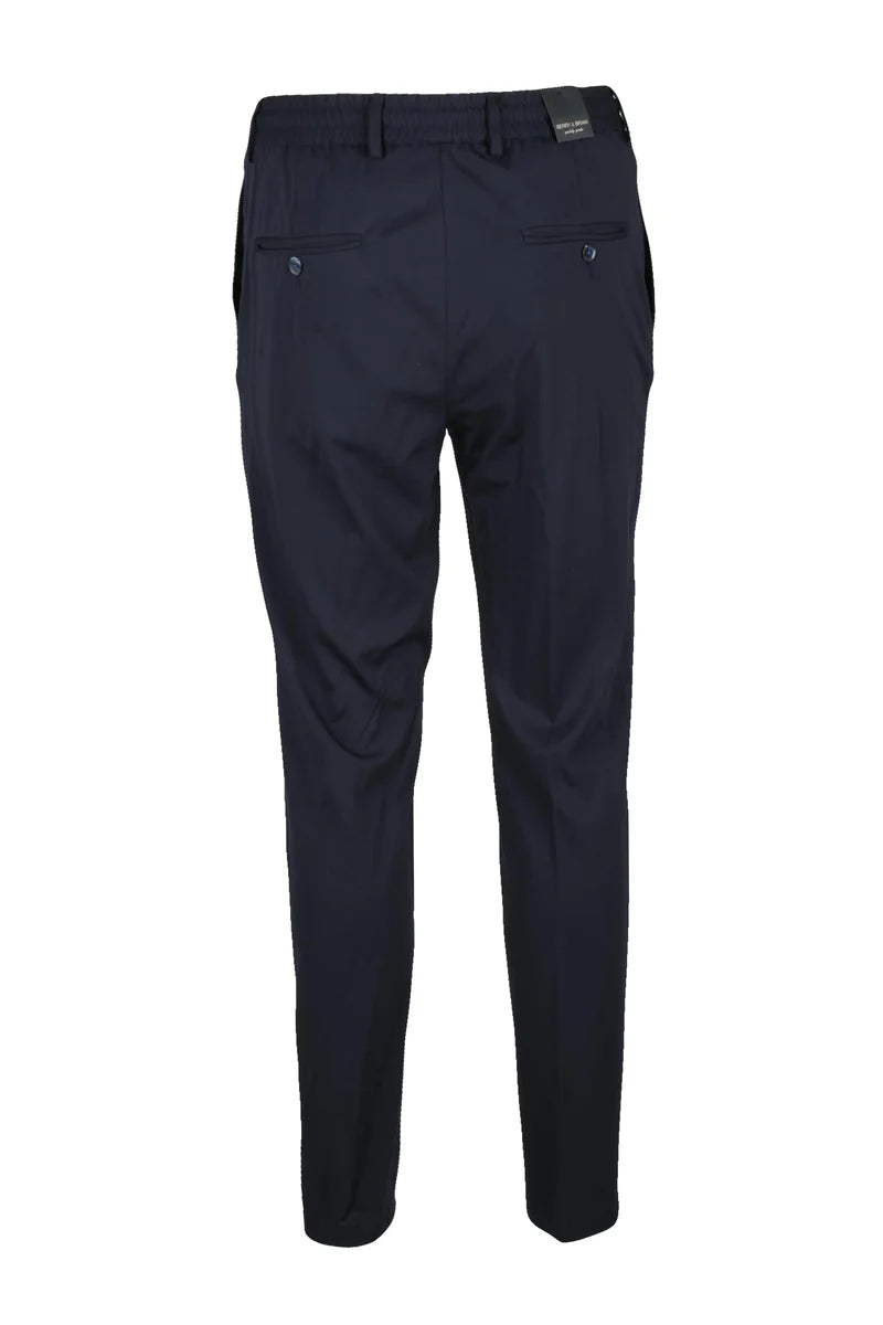 Berry & Brian Pantalone Jogger Viscosa Stretch - Blu