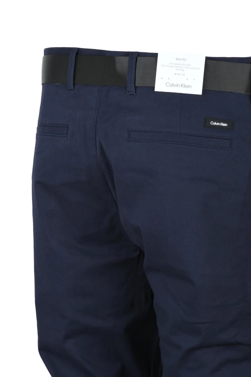 Calvin Klein Slim Chino Trousers - Blue
