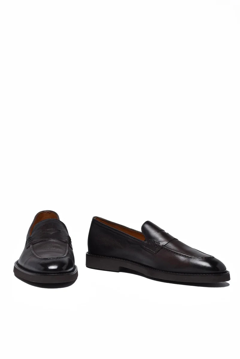 Doucal's Mocassino Pelle Gomma - Marrone