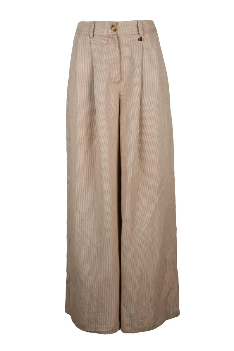 Dixie Pantaloni Palazzo Viscosa/Poliestere - Beige