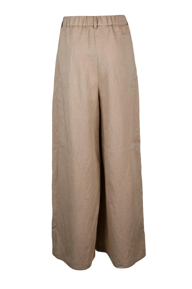 Dixie Pantaloni Palazzo Viscosa/Poliestere - Beige