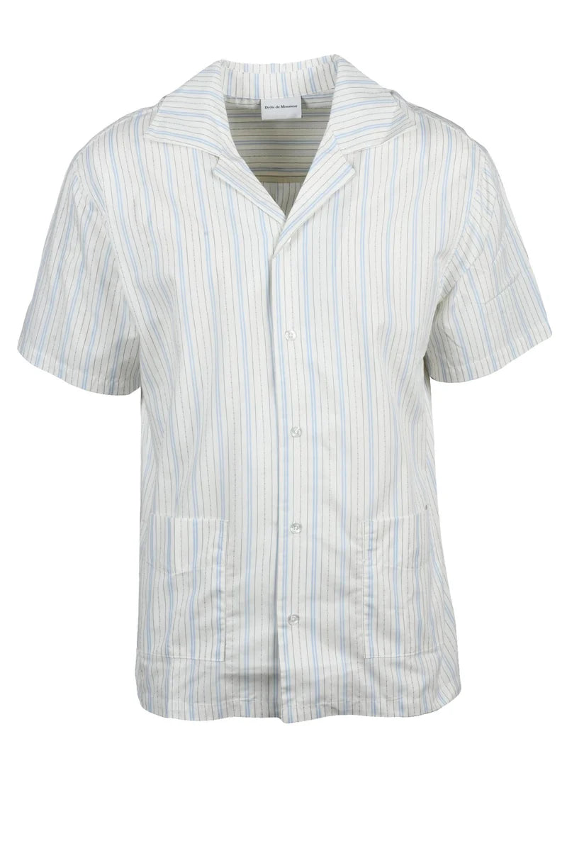 Drole De Monsieur Camicia Cotone - Bianco/Celeste