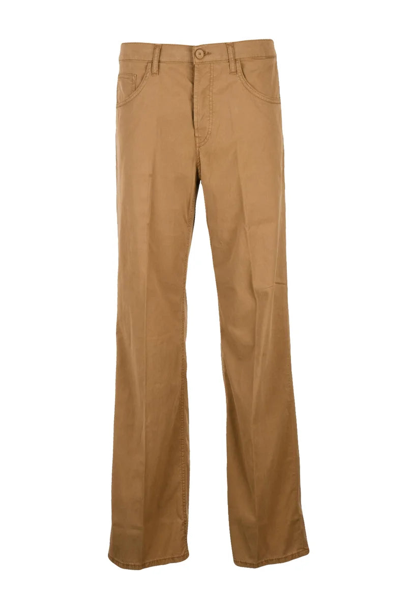 Dondup Pantalone Lyocell Cotone Elastan Larga - Marrone