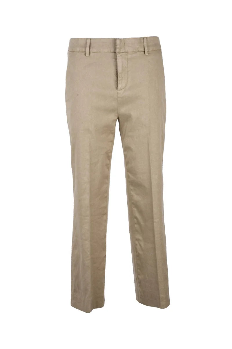 Dondup Pantalone Lino Lyocell Elastan Cono - Grigio