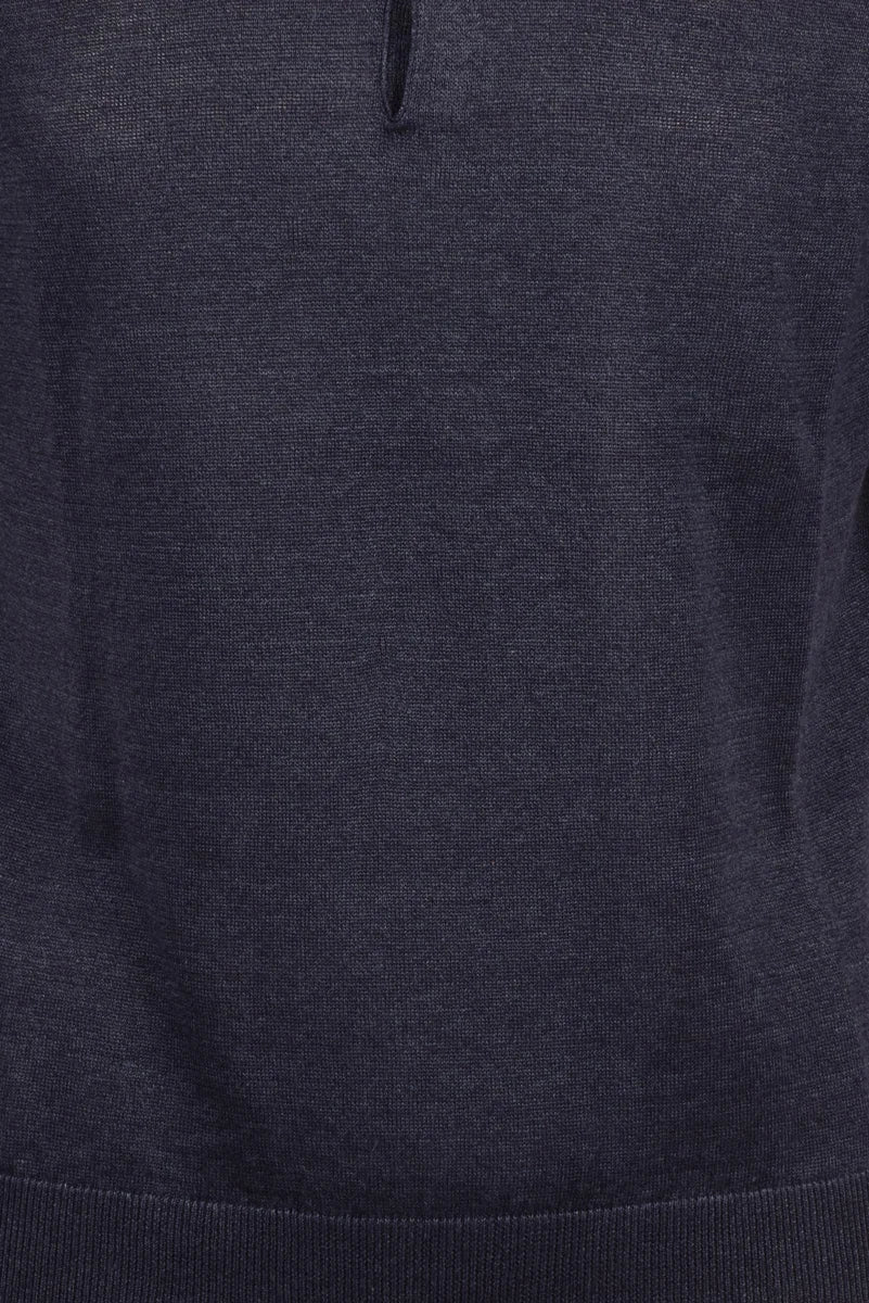 Drumohr Polo Maglia Lino Cotone - Blu