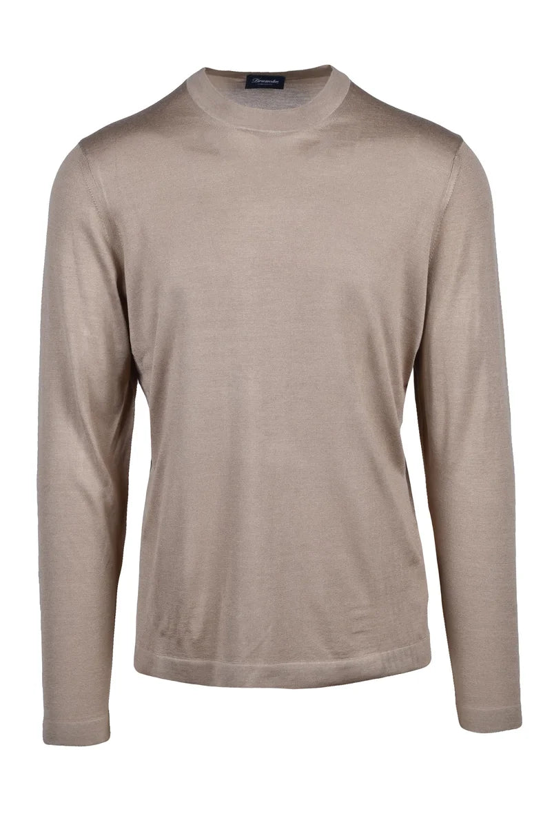 Drumohr Silk Crew Neck Sweater - Beige