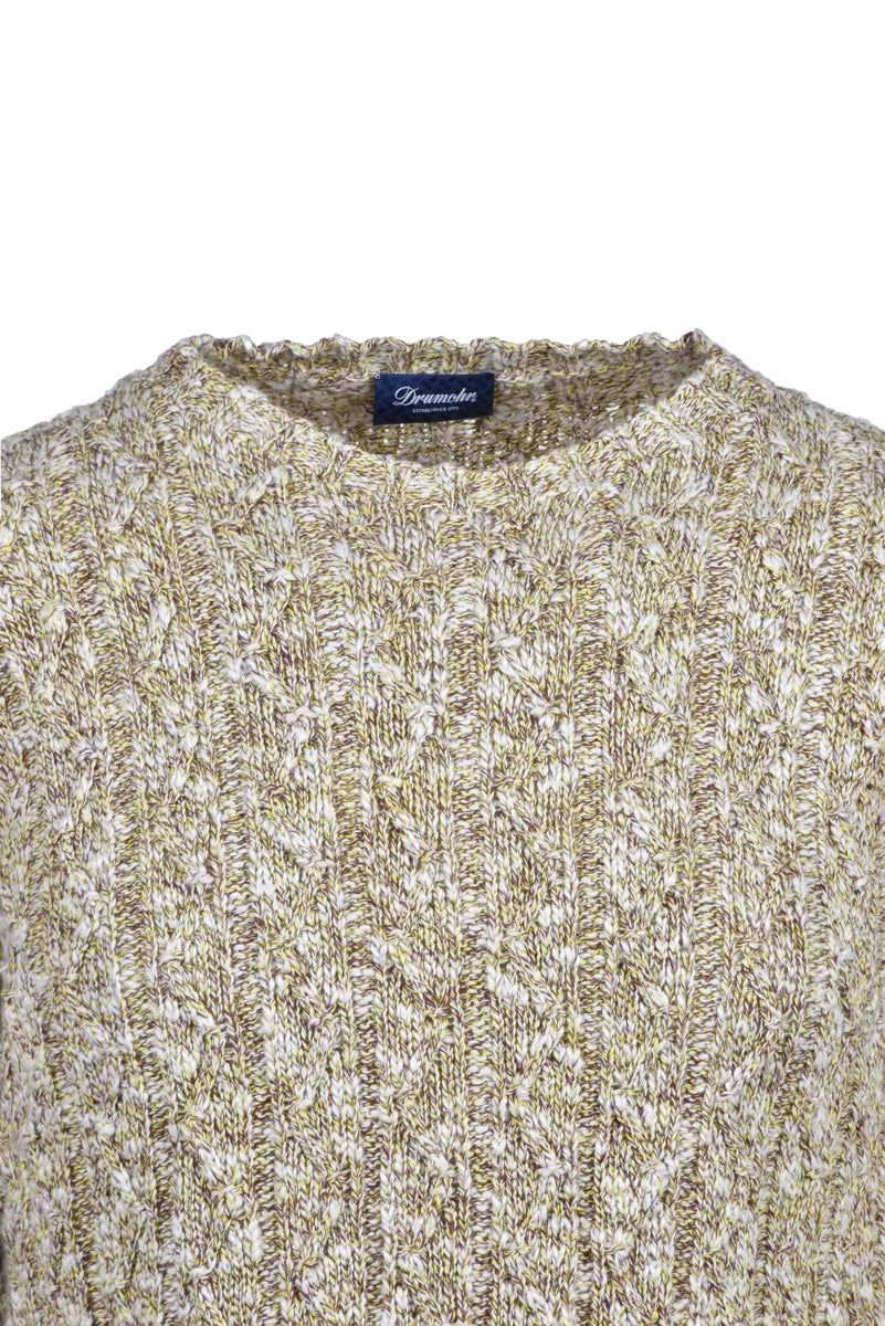 Drumohr Maglia Lino e Cotone - Bianco/Verde