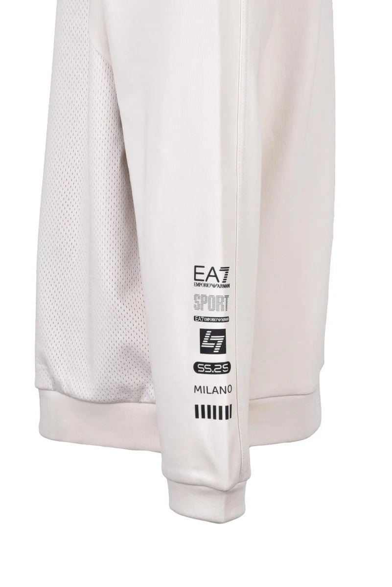 EA7 Emporio Armani Felpa Girocollo Cotone Poliestere - Beige