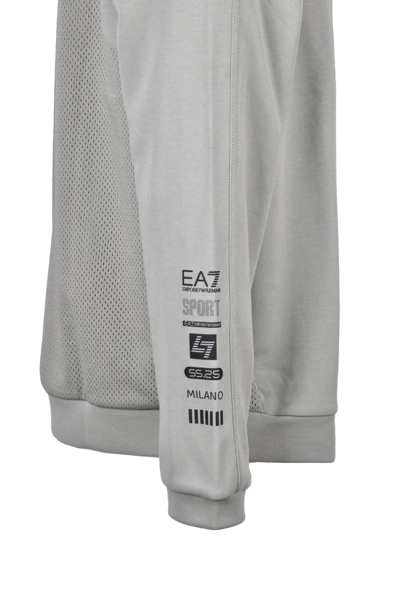 EA7 Emporio Armani Felpa Girocollo Cotone Poliestere - Beige