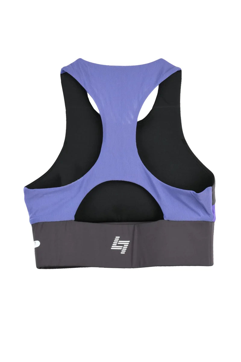 EA7 Emporio Armani Top Sportivo in Poliammide Stretch - Grigio/Viola