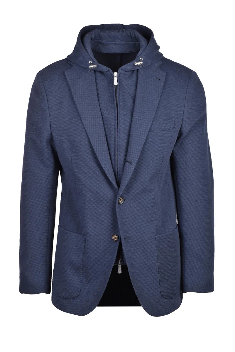 Eleventy Giacca Uomo Blu con Pettorina