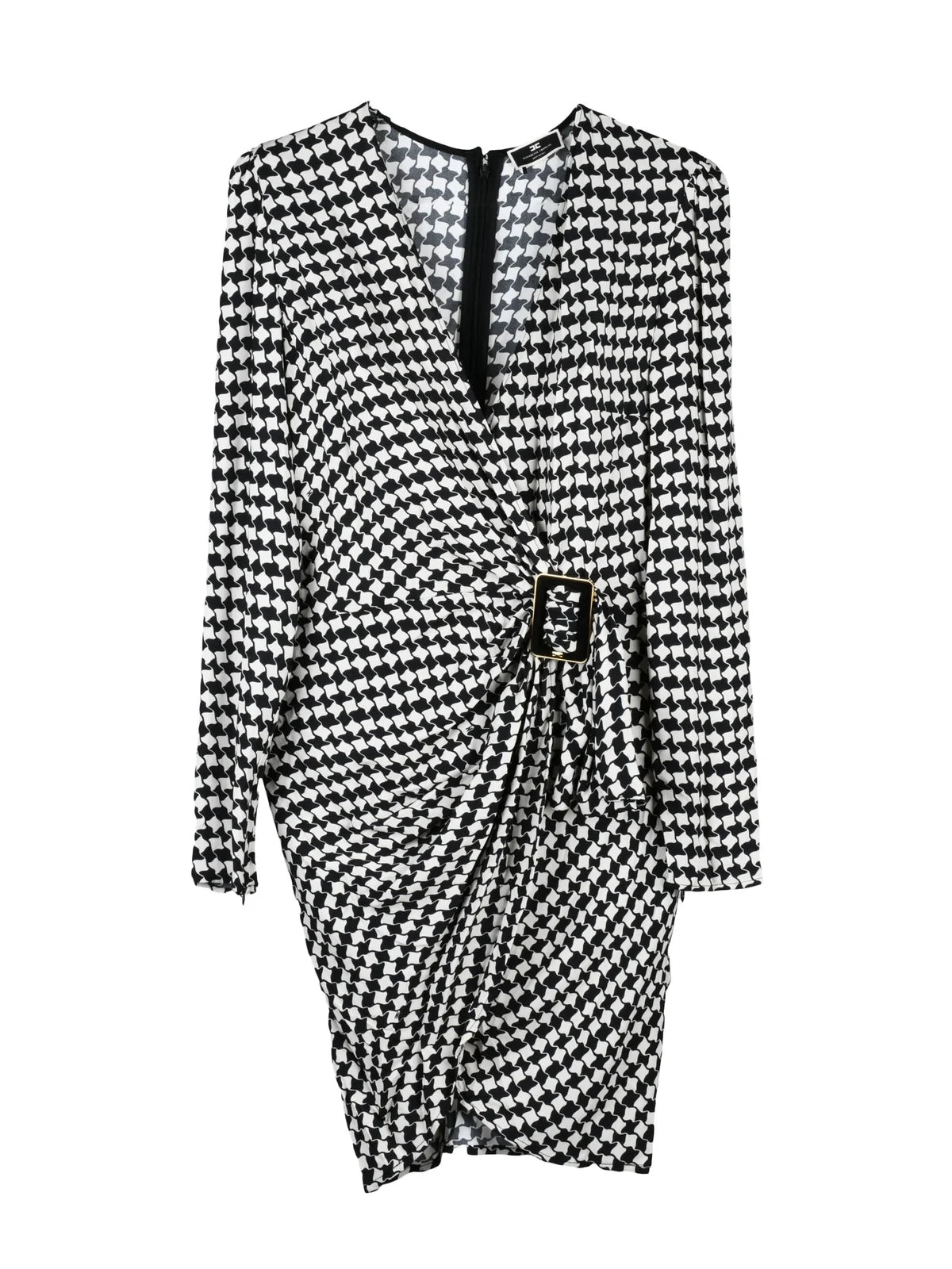 Elisabetta Franchi Abito Arricciato - Nero/Bianco