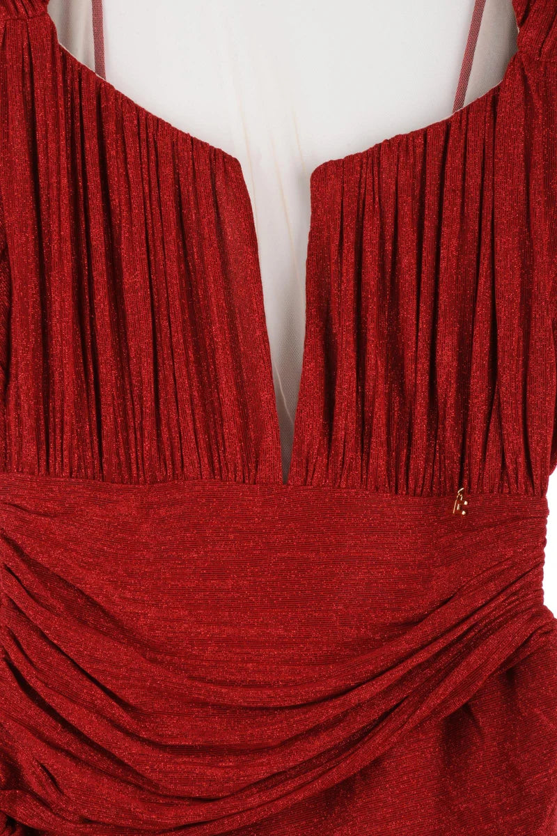 Elisabetta Franchi Mini Abito Lamé - Rosso