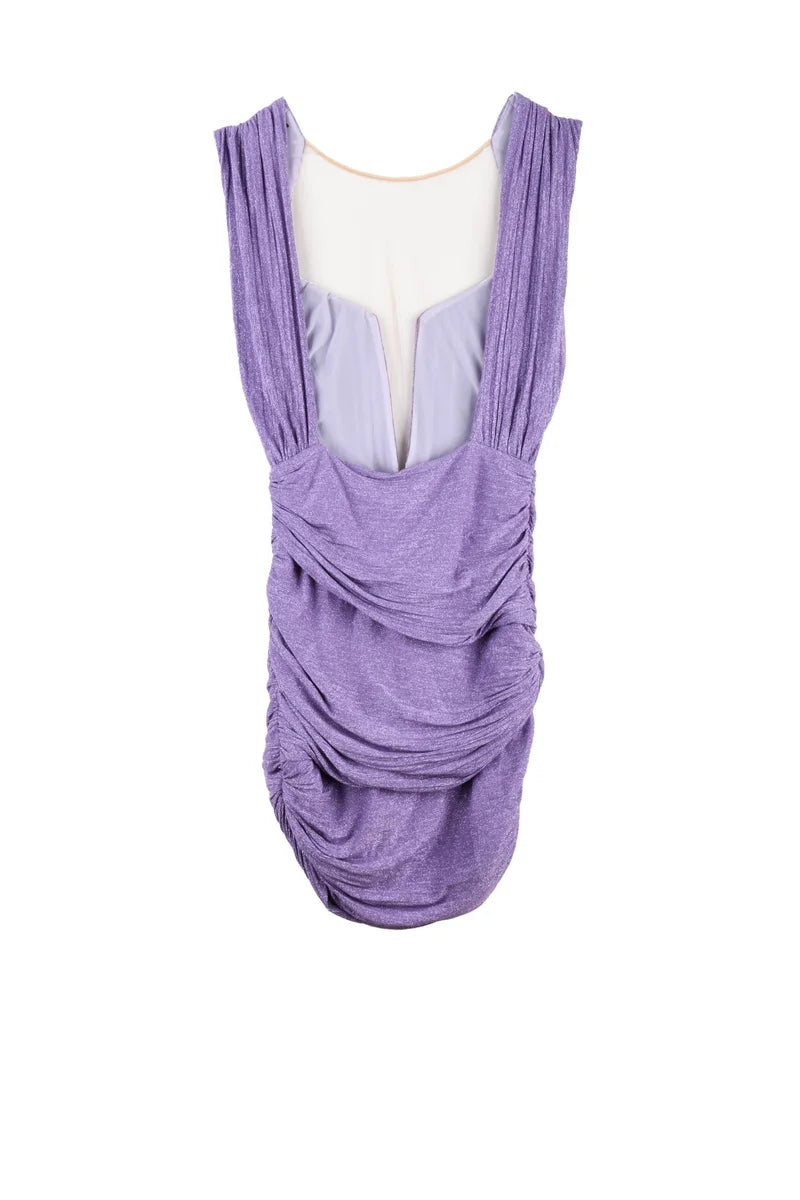 Elisabetta Franchi Mini Abito Lamé - Viola