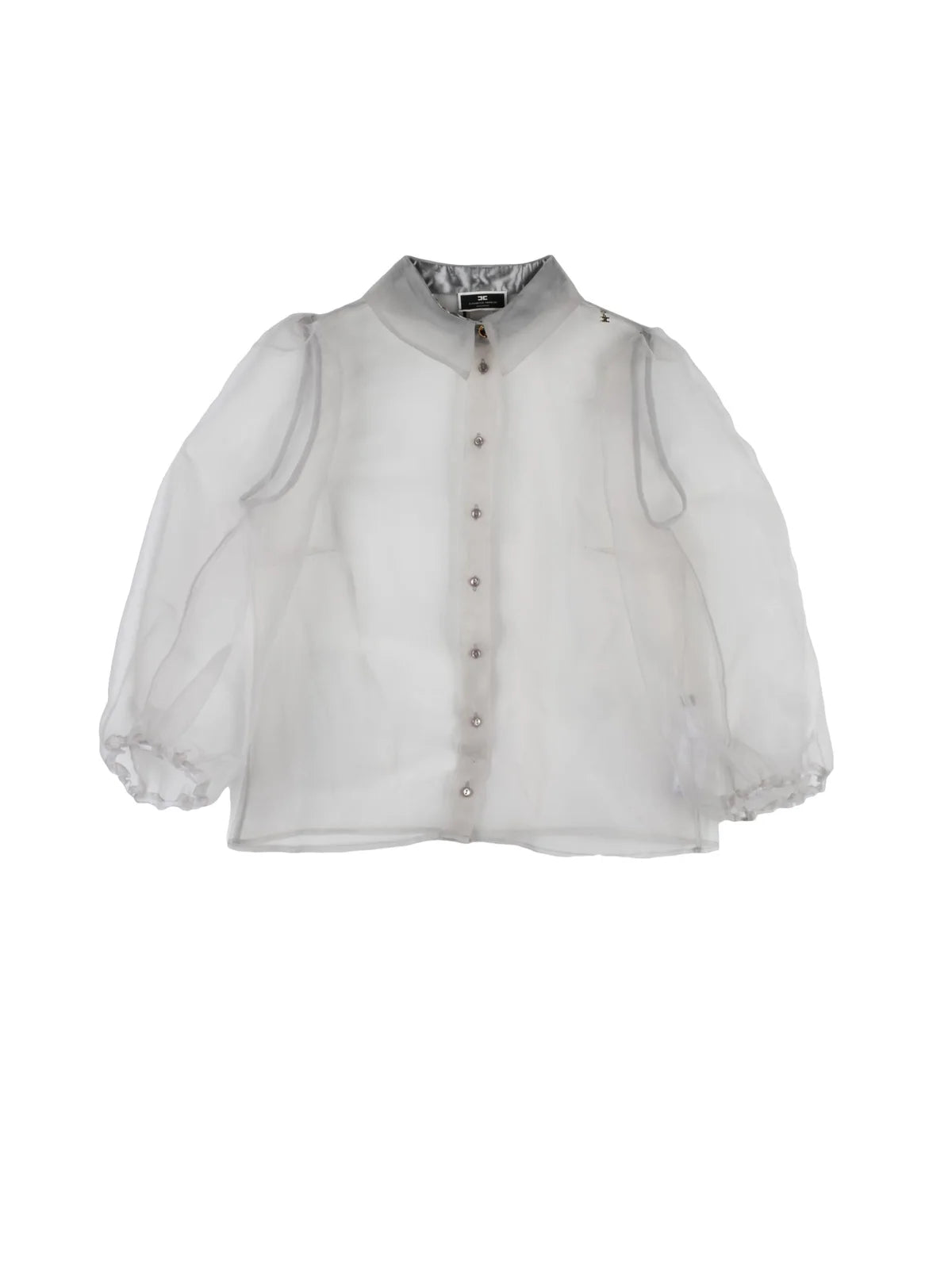 Elisabetta Franchi Camicia Voile Manica Sbuffo - Pearl Grey