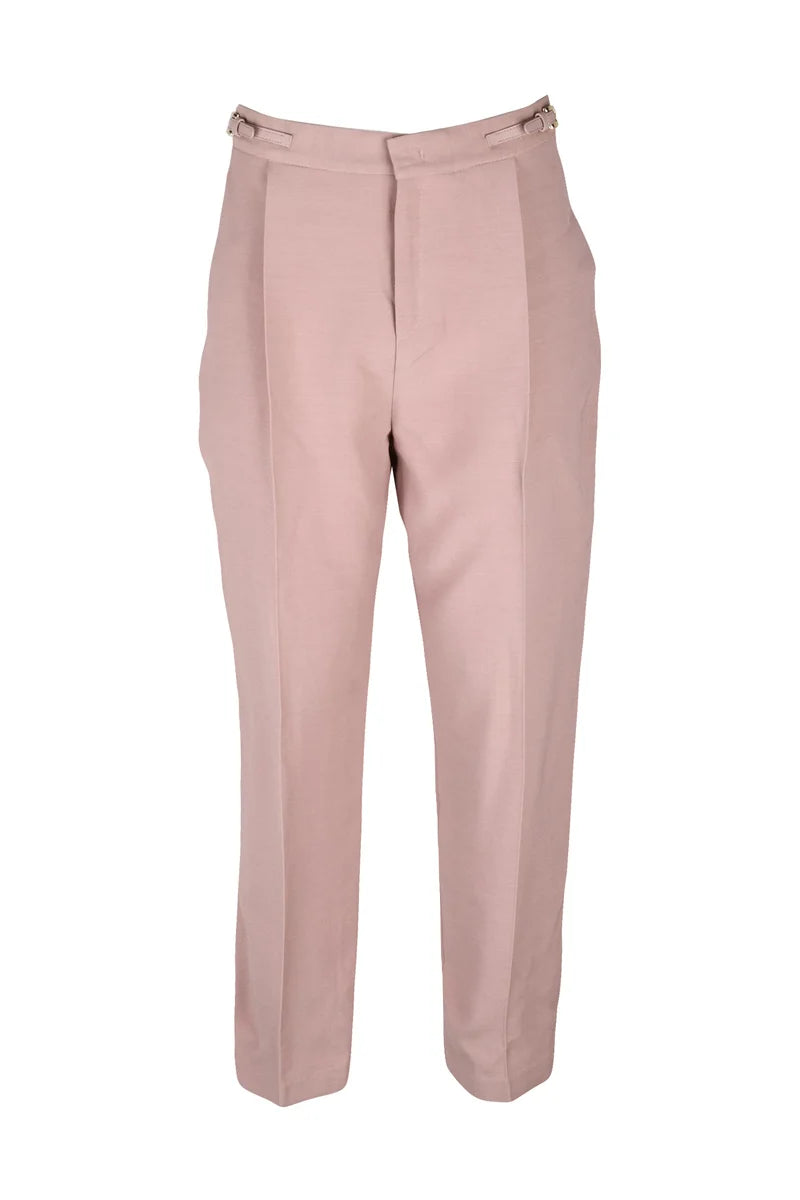 Elisabetta Franchi Pantaloni Lana Seta - Rosa Antico