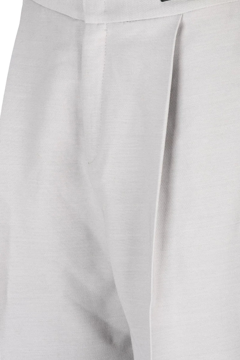 Elisabetta Franchi Pantaloni Lana Seta - Pearl Grey