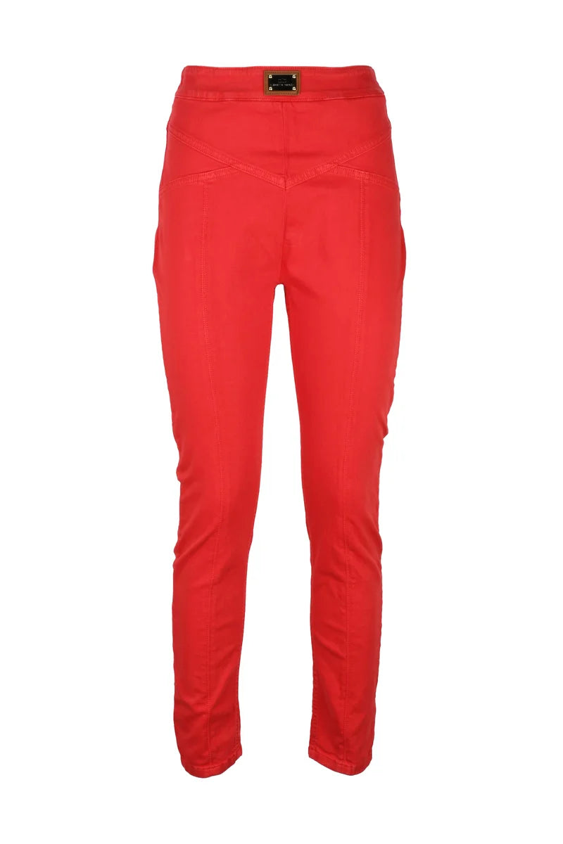 Elisabetta Franchi Jeans Skinny Vita Alta - Rosso