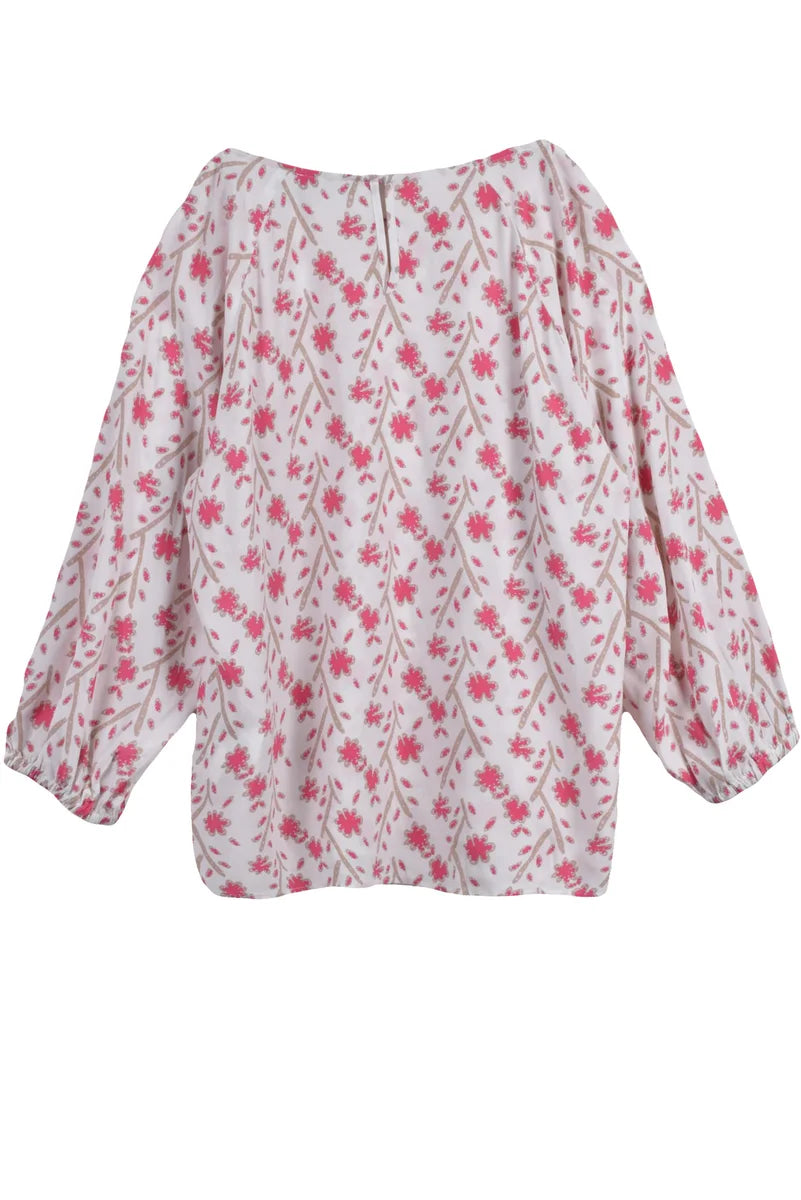 Emme By Marella Blusa Viscosa Bianco/Rosa