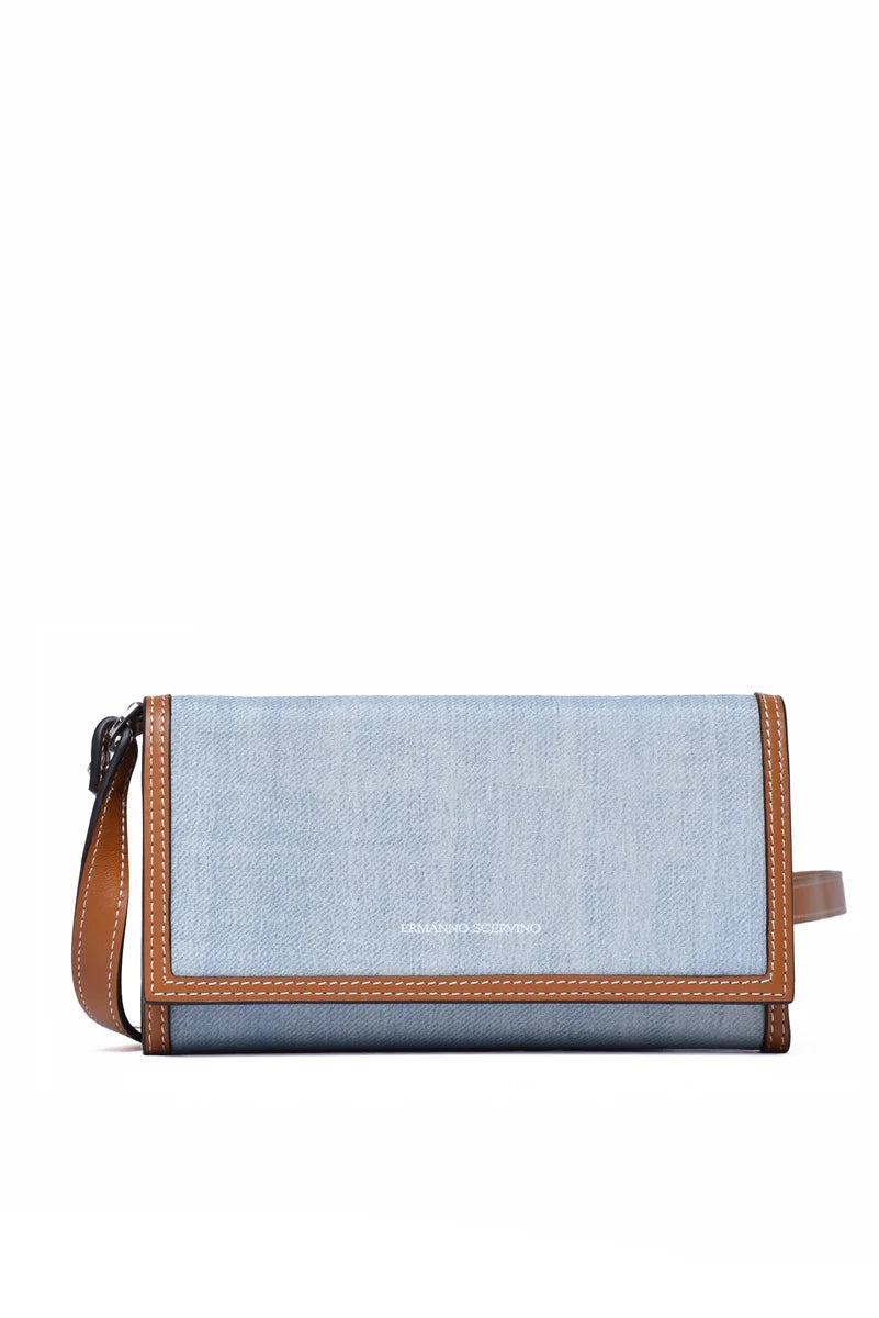 Ermanno Scervino Portafoglio con Tracolla - Celeste