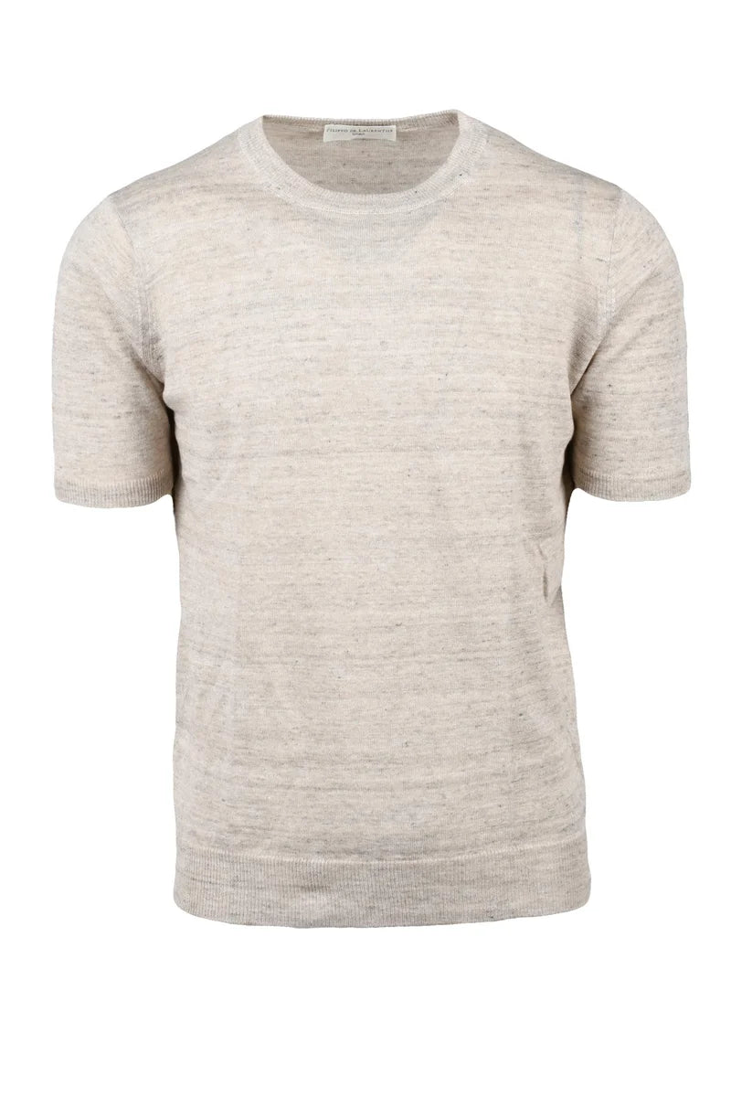 Filippo De Laurentiis Maglioncino Girocollo Garzato - Beige