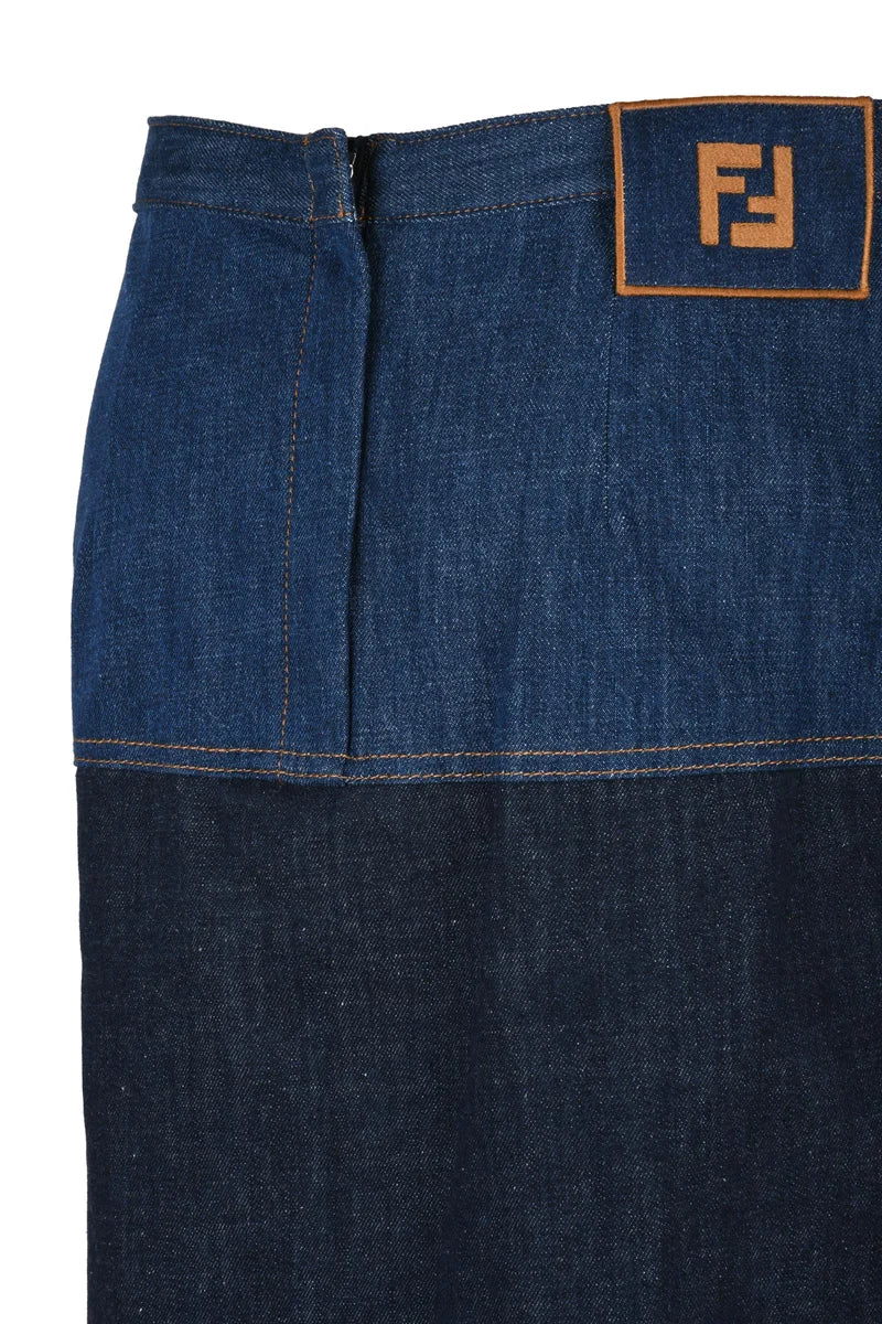 Fendi Gonna Longuette Denim - Blu