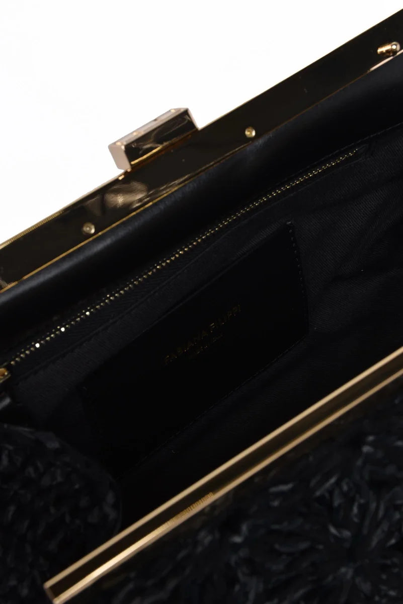 Fabiana Filippi Raffia Clutch Bag - Black