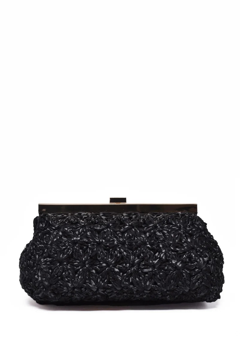 Fabiana Filippi Raffia Clutch Bag - Black