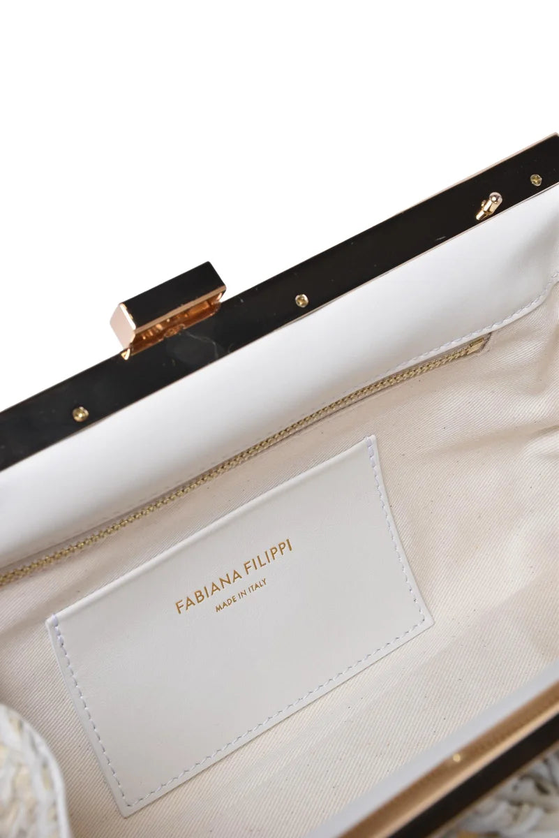 Fabiana Filippi Raffia Clutch Bag - Black