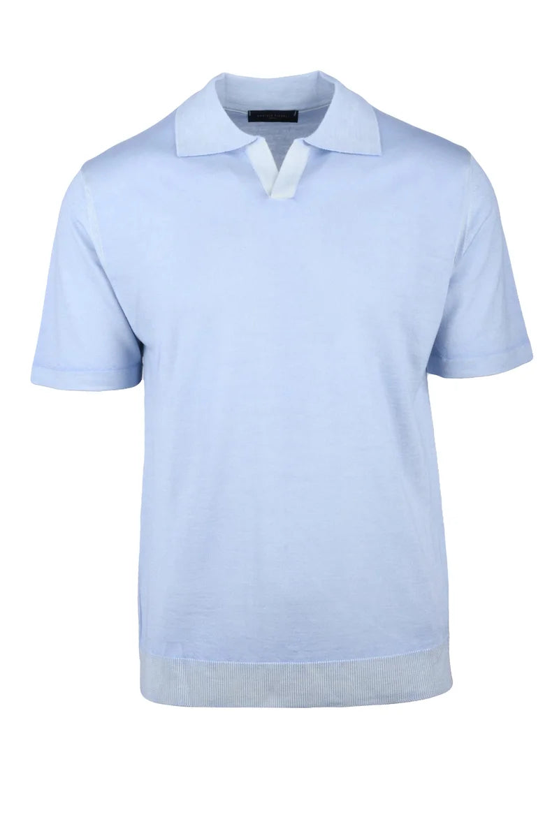 Daniele Fiesoli Polo Maglia Lana Merino - Azzurro