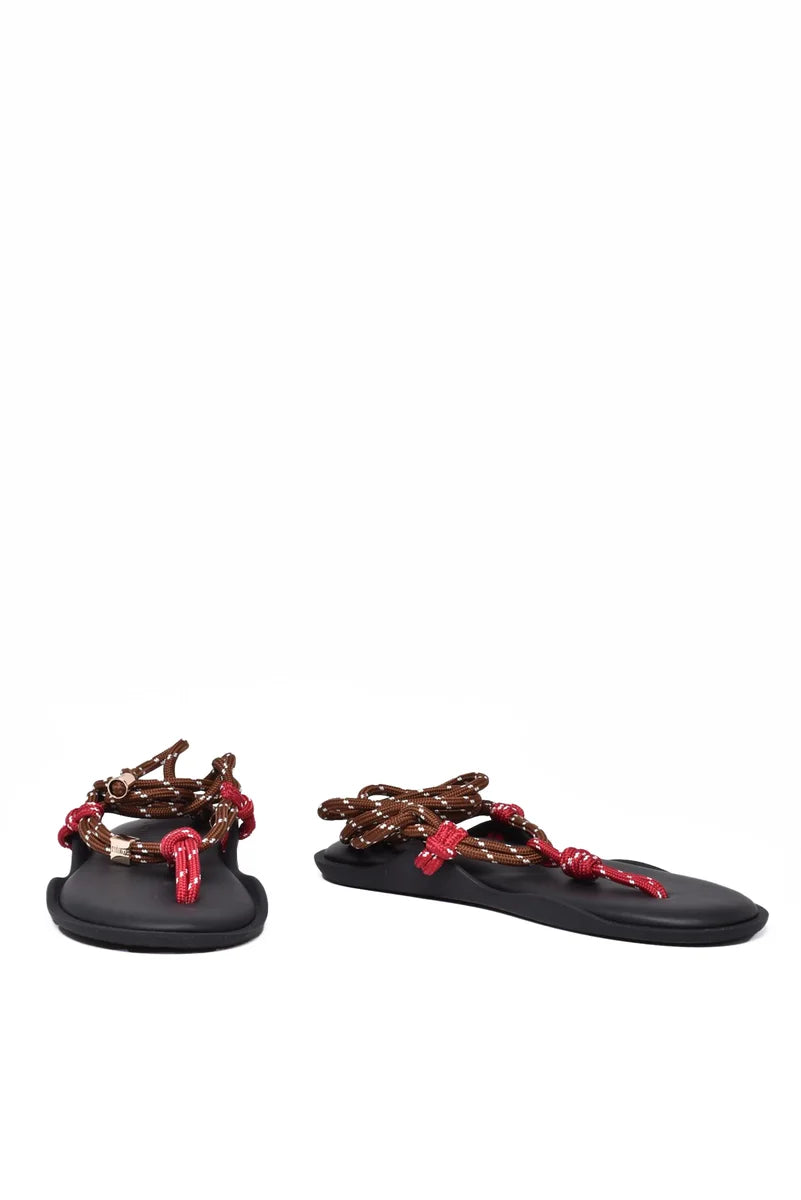 Flowze Sandalo Infradito Gomma - Marrone/Bordeaux