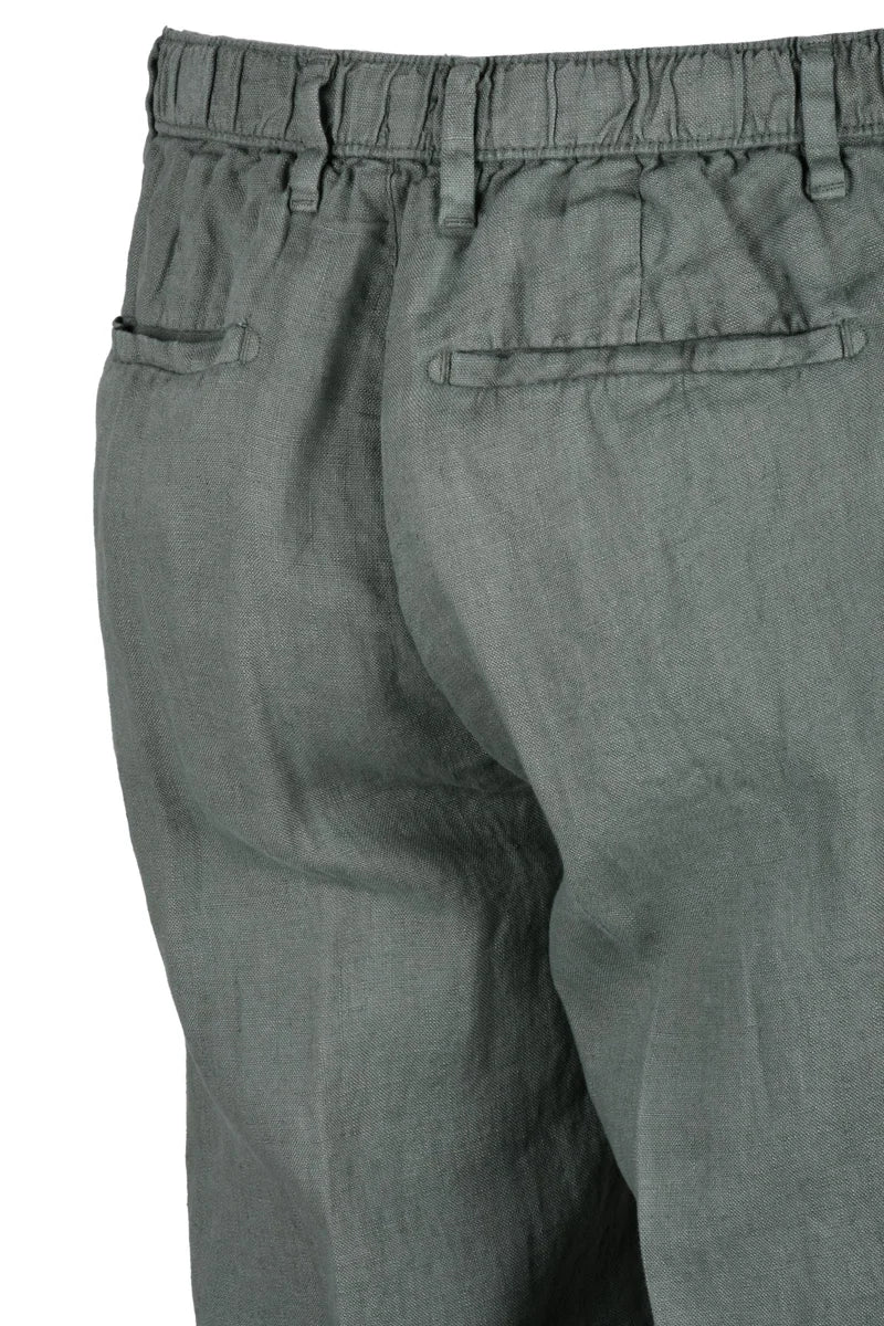 Fama Pantaloni Lino - Verde Salvia