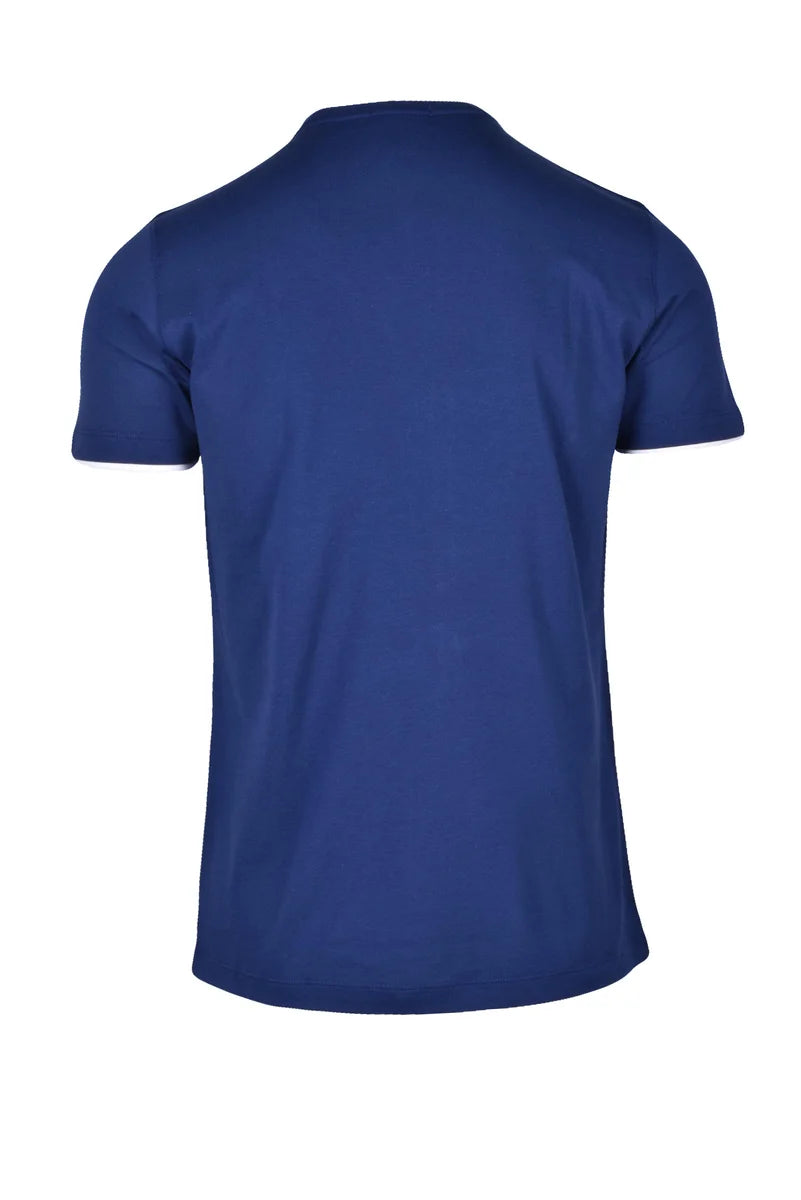 Fama T-shirt Cotone Elasticizzato - Blu