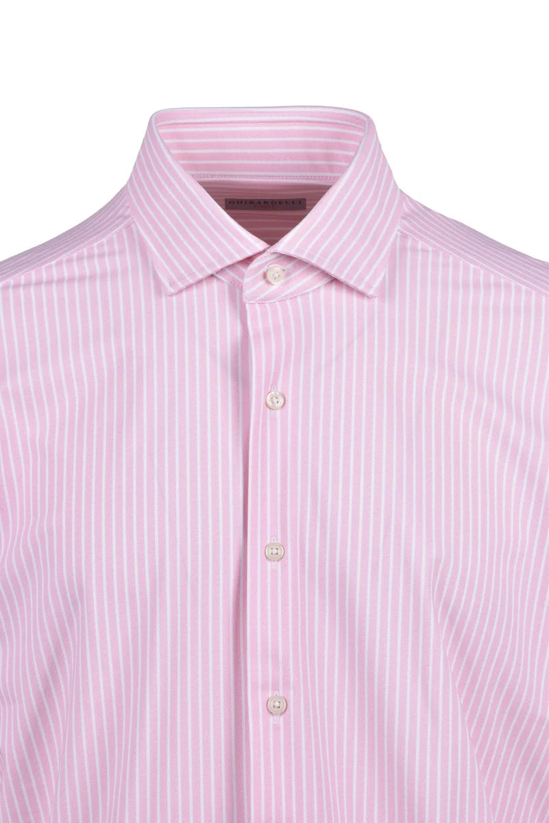 Ghirardelli Next Camicia Elastica - Pink/White