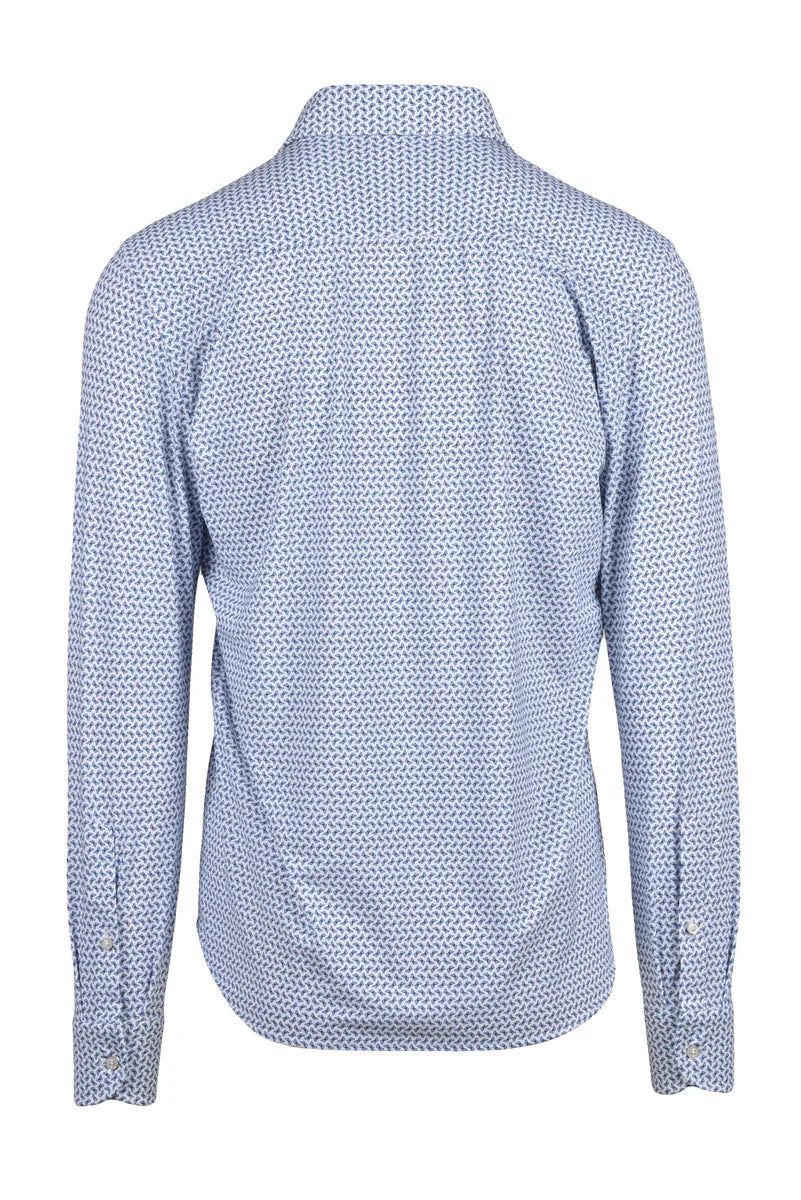 Ghirardelli Next Camicia Elastica - White/Sky Blue
