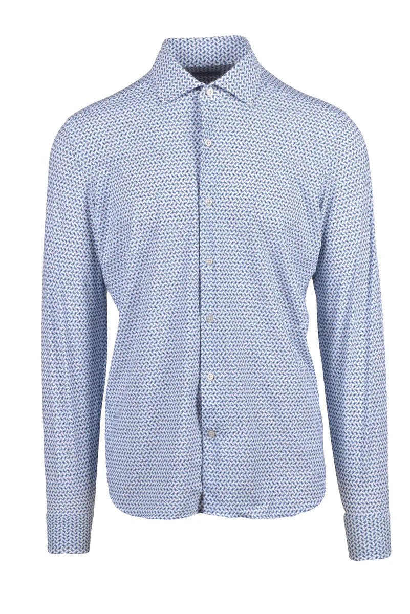 Ghirardelli Next Camicia Elastica - White/Sky Blue