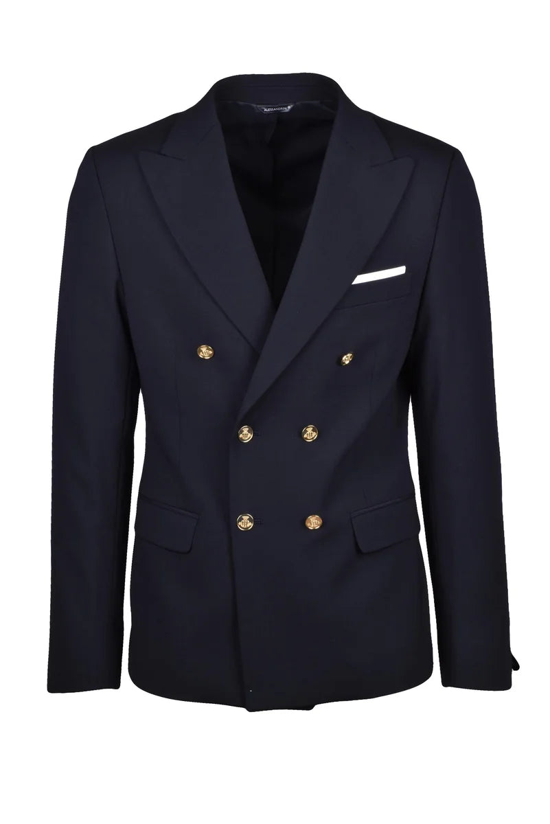Grey Daniele Alessandrini Giacca Lana Stretch Doppiopetto - Nero