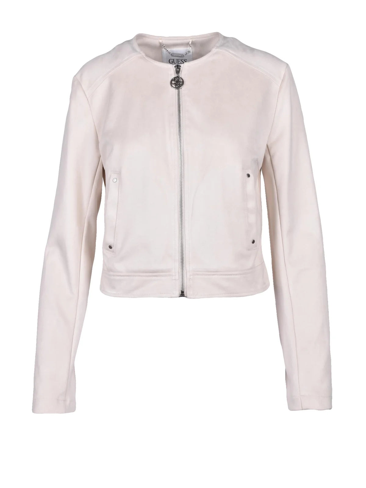 Guess Cappotto Biker Suede - Bianco