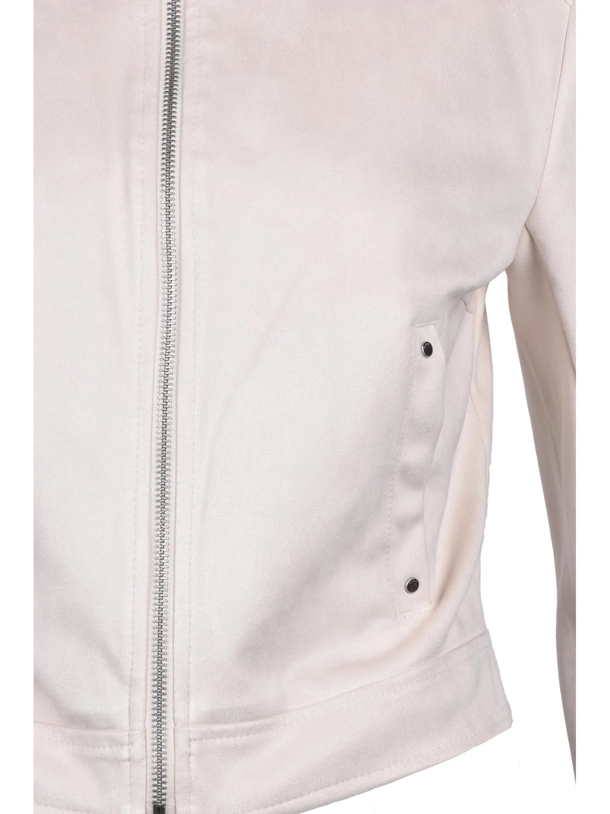 Guess Cappotto Biker Suede - Bianco
