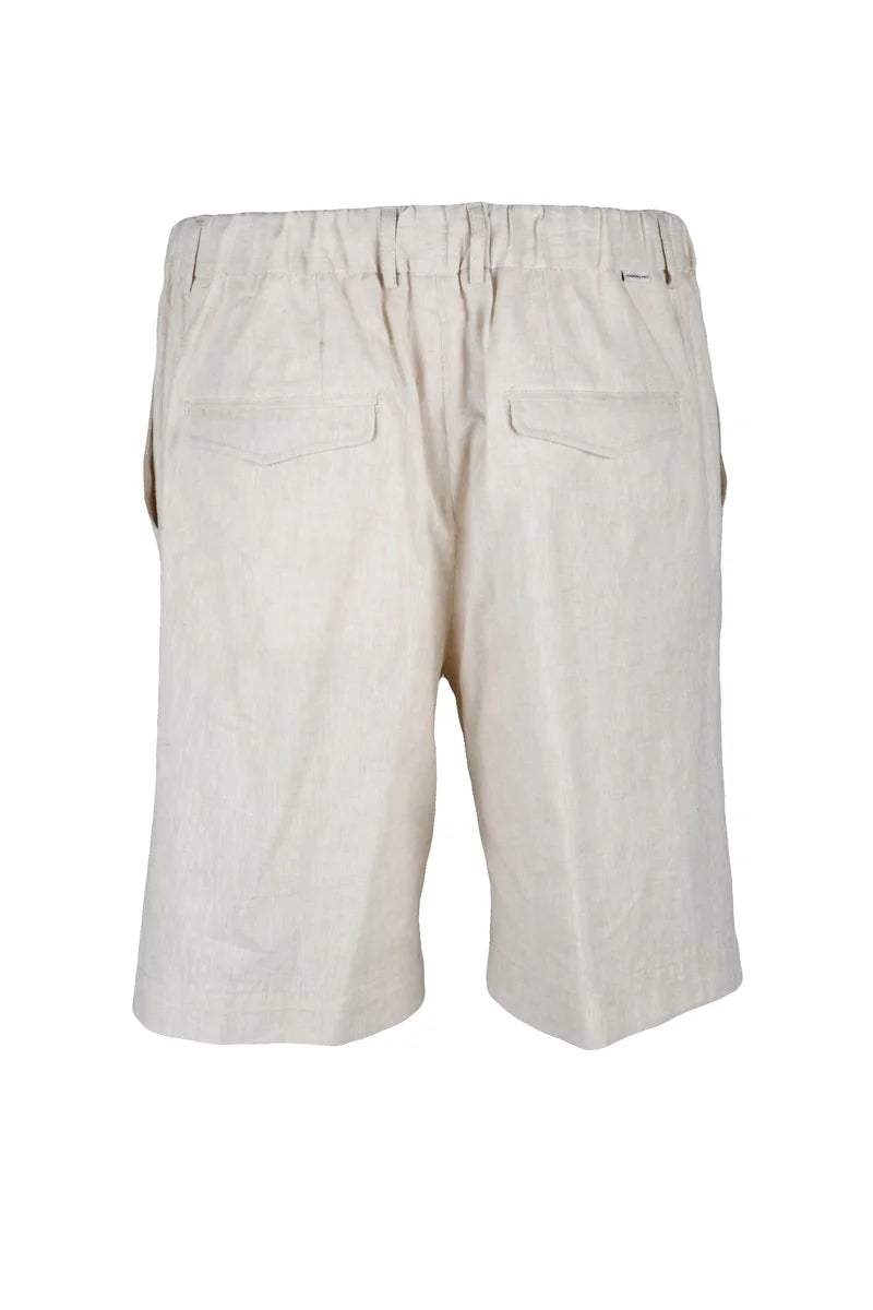 Hamaki-ho Beige Linen and Cotton Bermuda Shorts