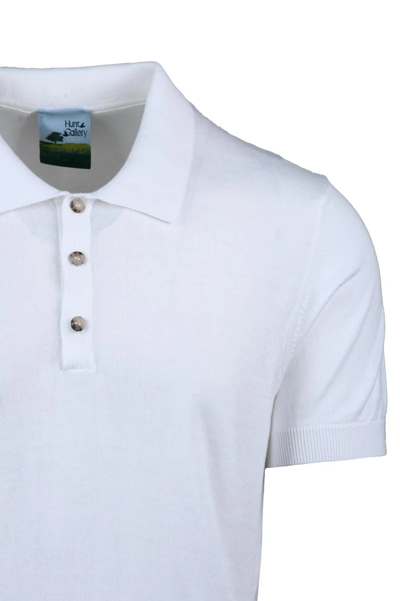 Hunt Gallery Polo in Maglia Bianca