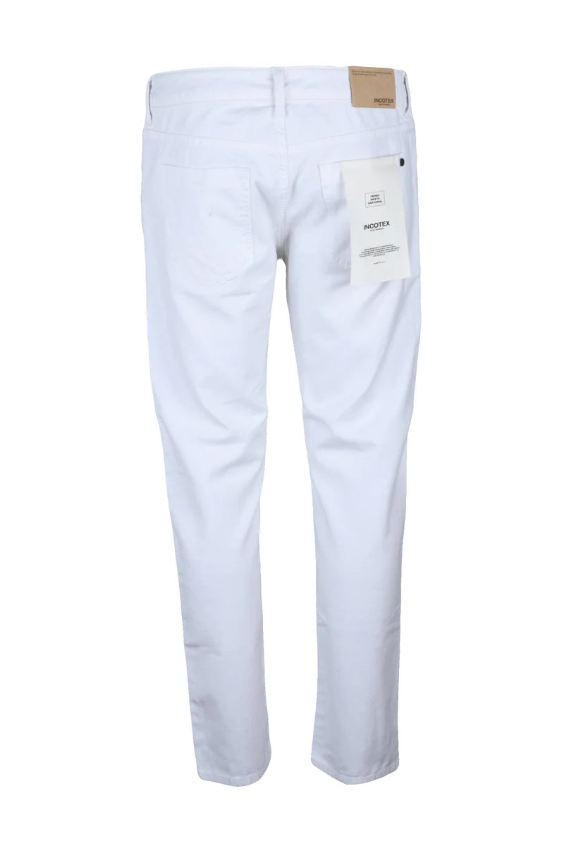 Incotex Jeans Bianchi Cotone Lino