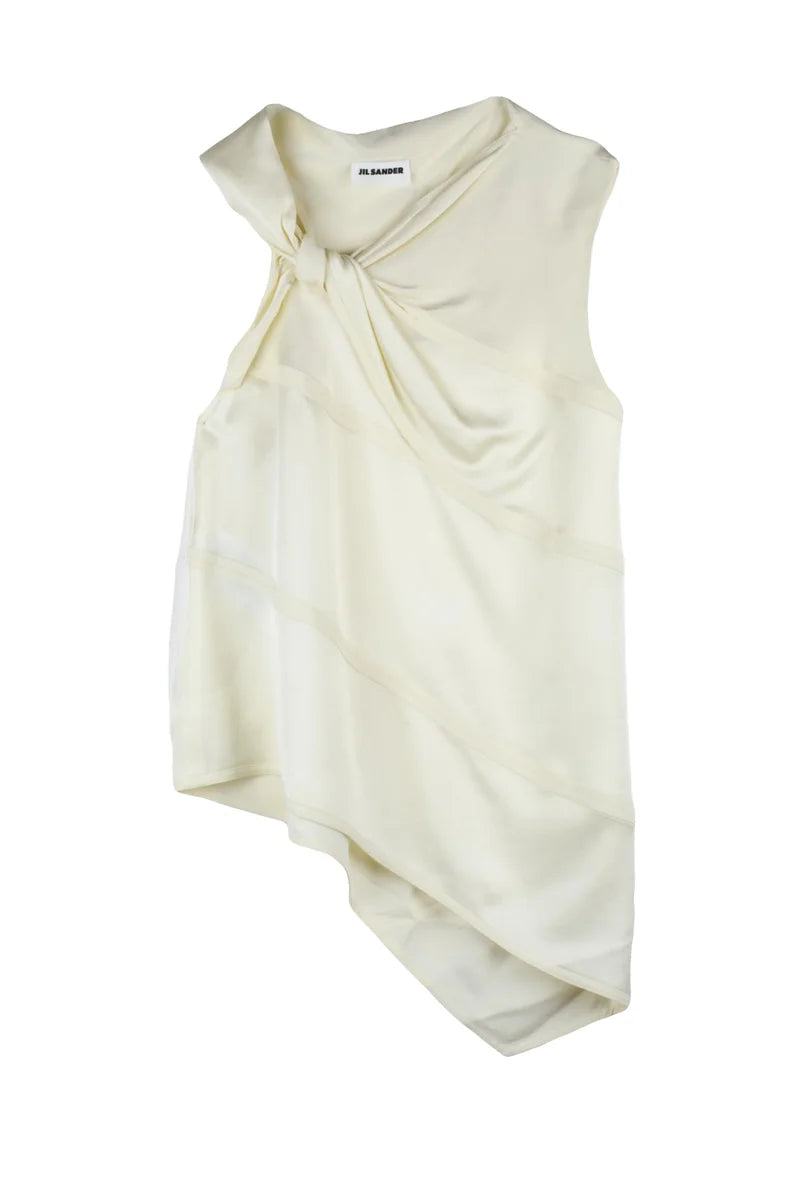 Jil Sander Top in Acetato e Viscosa - Panna