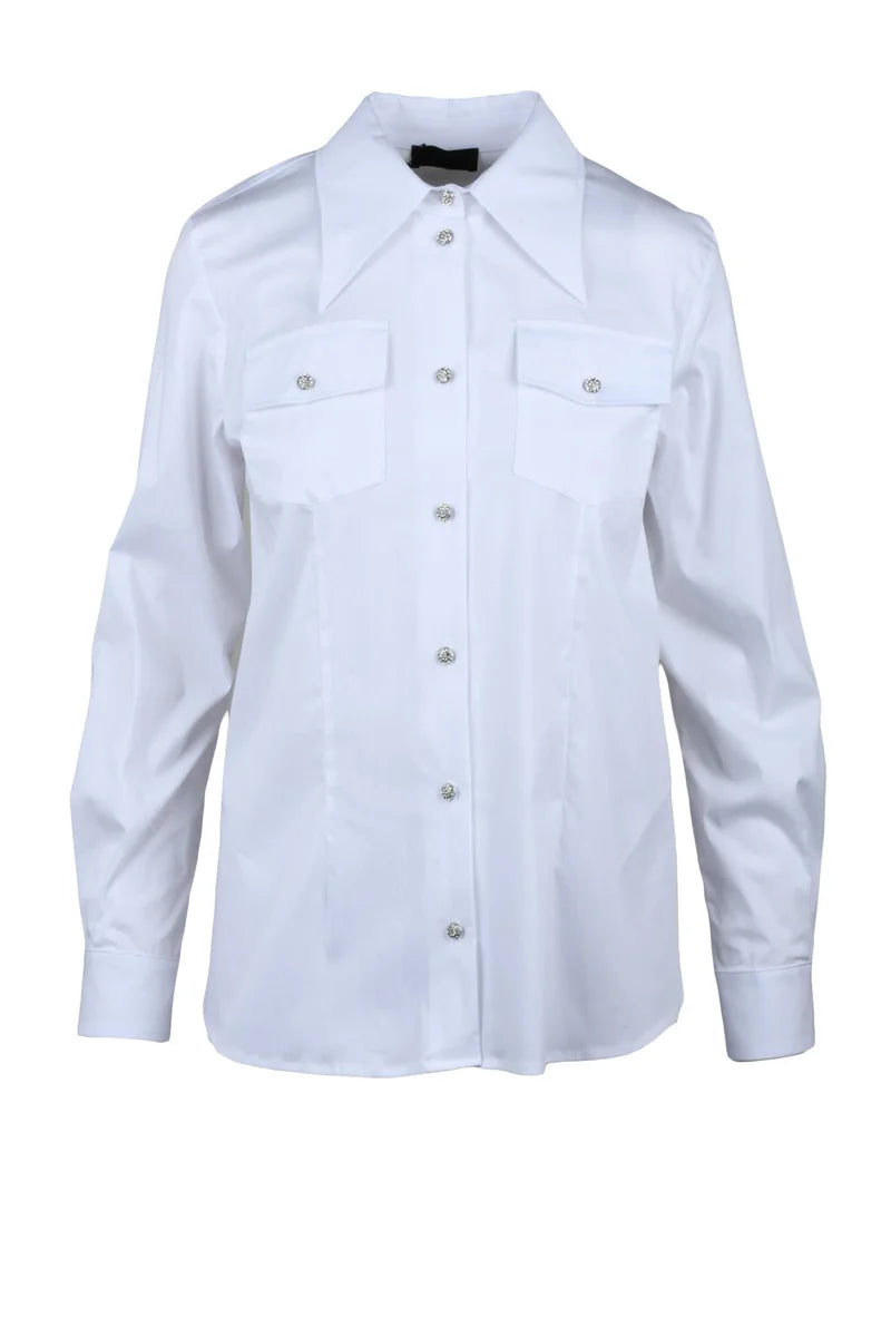 Liu Jo Camicia Cotone Stretch - Bianco