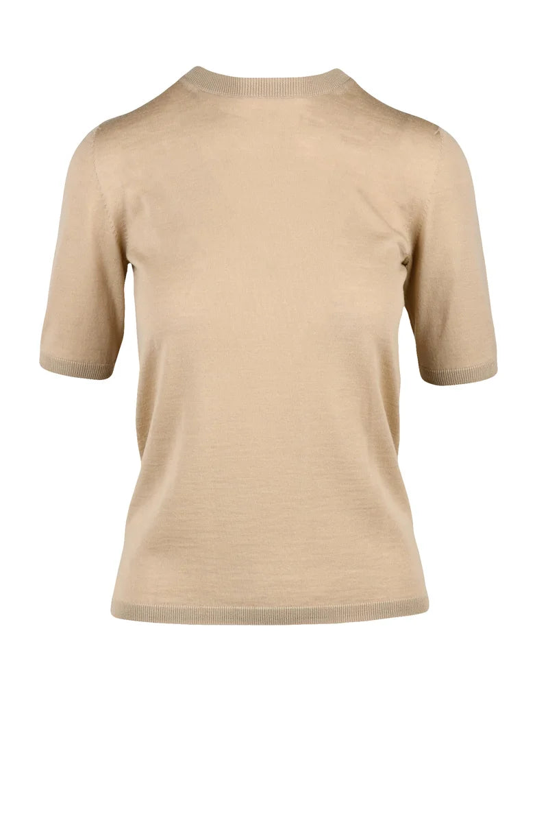 Max Mara Maglia T-shirt Lana Vergine - Marrone