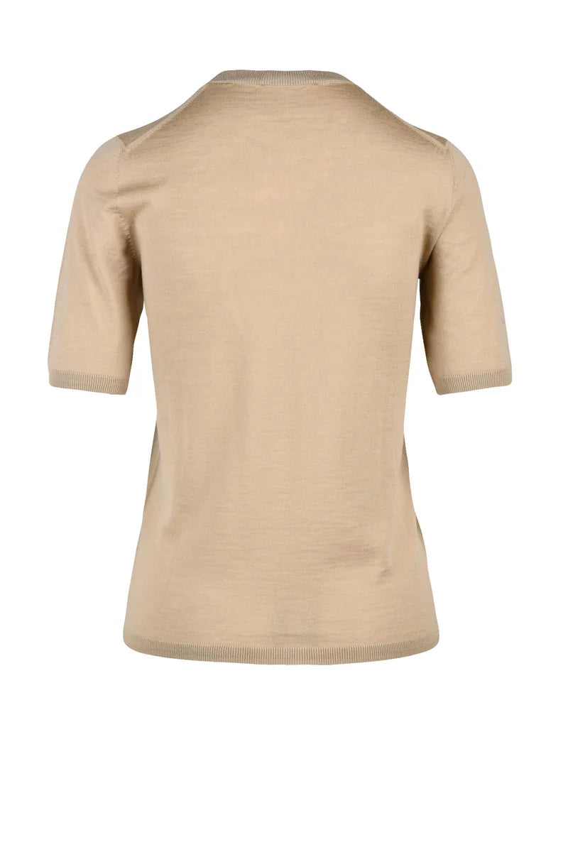 Max Mara Maglia T-shirt Lana Vergine - Marrone